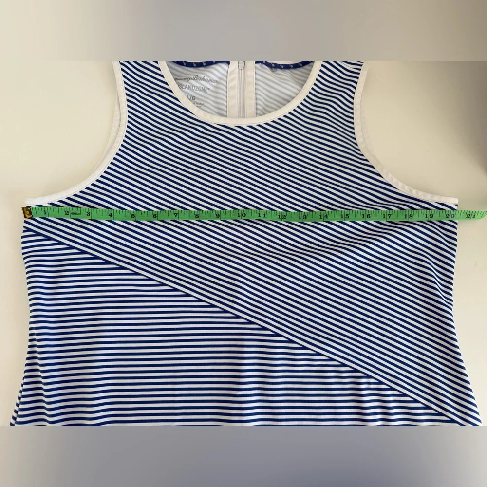 Tommy Bahama IslandZone Aubrey Cassia Navy Blue and White Striped Dress, Large - Picture 13 of 13